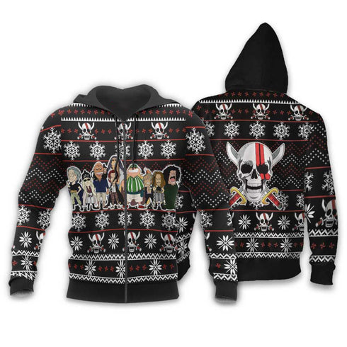 Divesart - Red Hair Pirates Ugly Christmas villapaita ja huppari Custom Anime One Piece -joululahjat